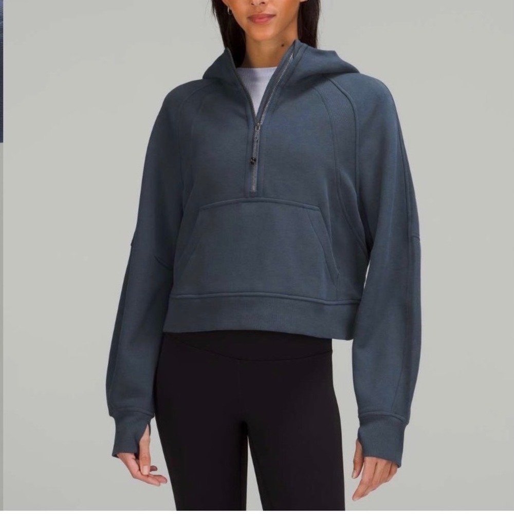 Lululemon Scuba Oversized Half-Zip Hoodie Pullover in Iron Blue - XSmall / Small